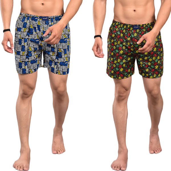 Question & Leaf Printed Men Boxers Combo