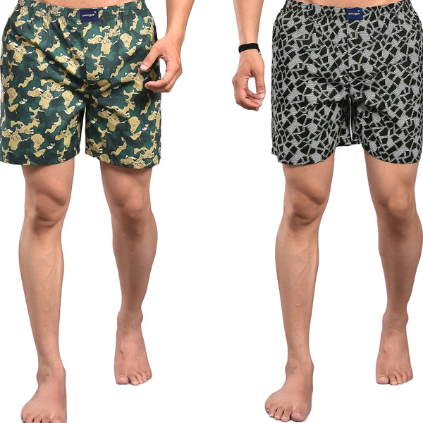 Army Stone Printed Boxers Combo For Men