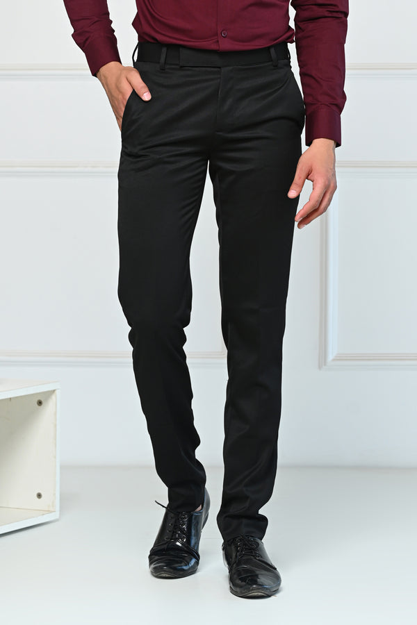Black Solid Premium Formal Pants