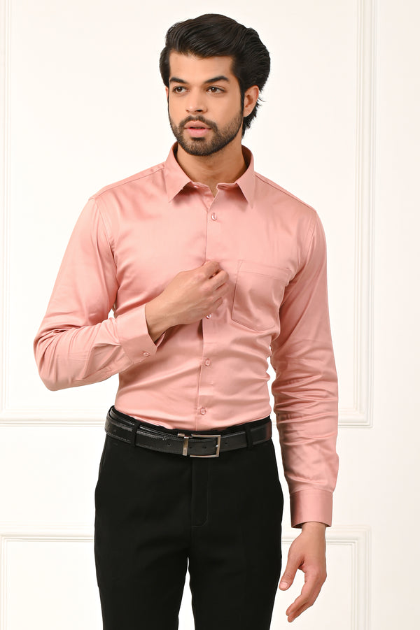 English Pink Pure Cotton Formal Shirts