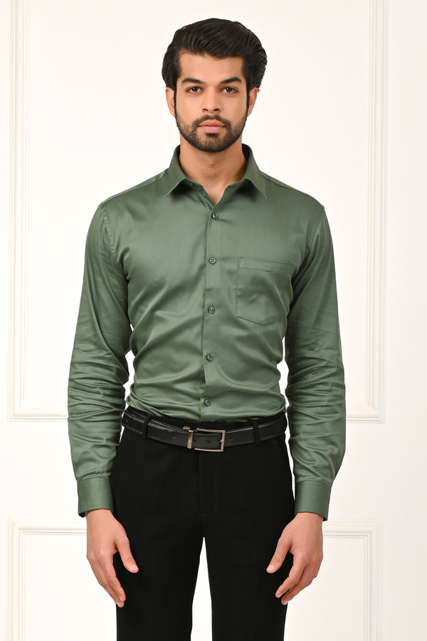 Premium Light Green Pure Cotton Formal Shirts