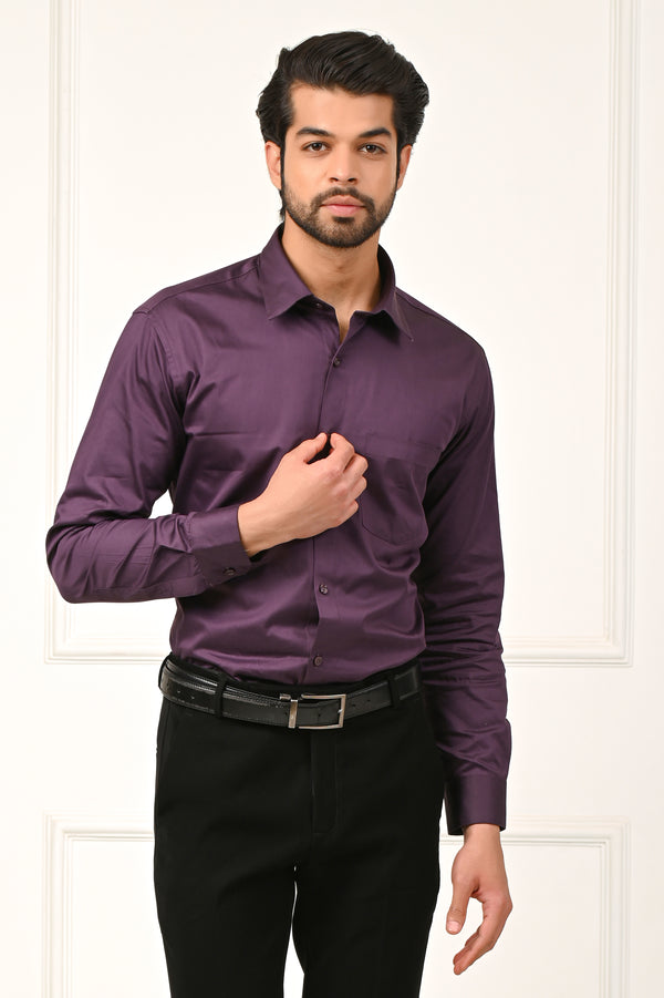 Premium Purple Pure Cotton Formal Shirts