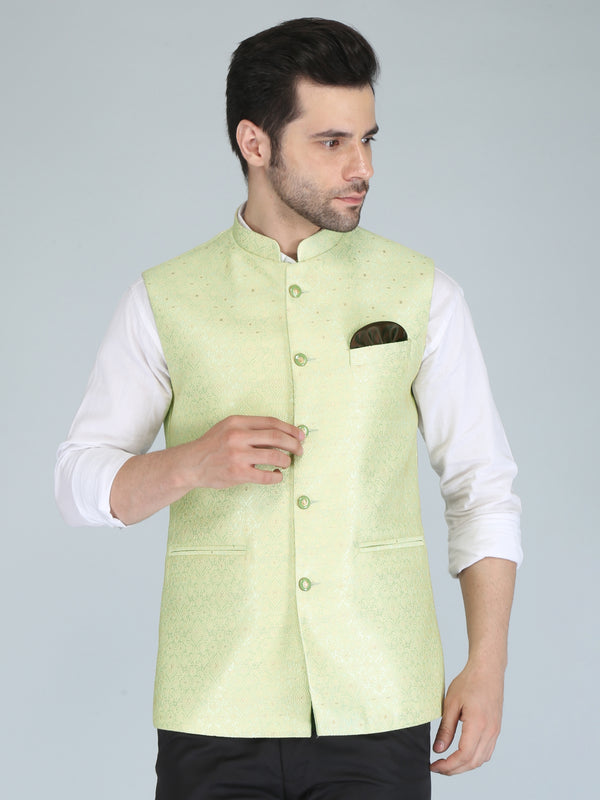 Light Green Premium Fancy Nehru Jacket
