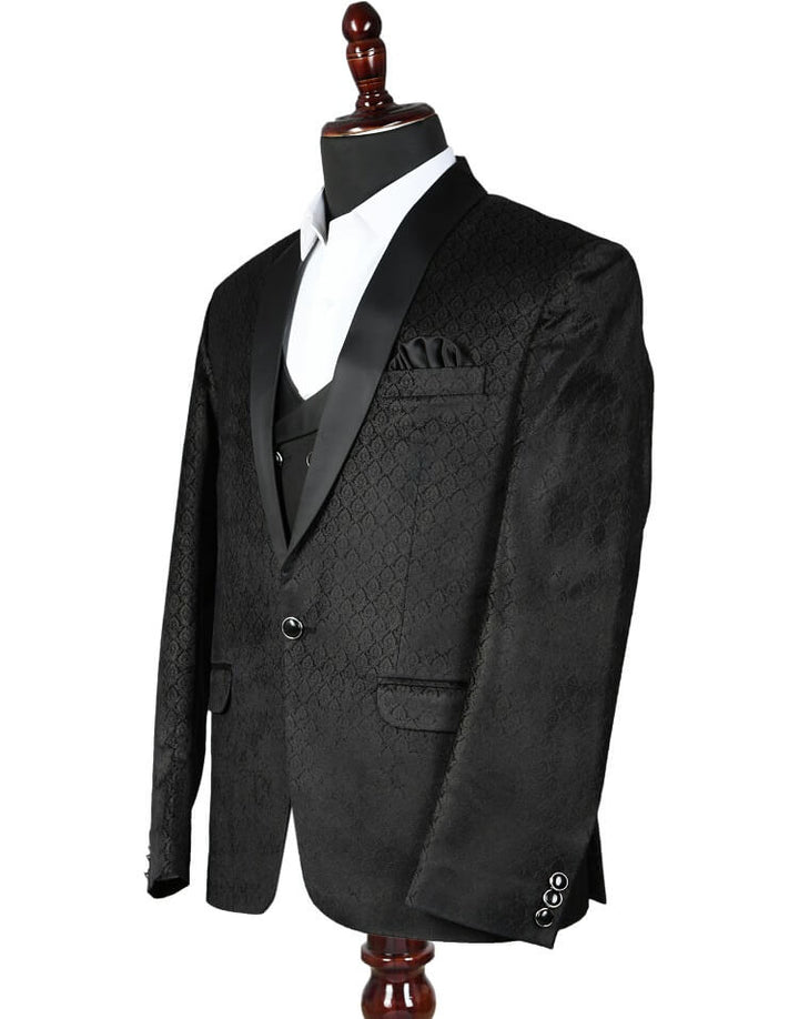 Black Shawl lapel and Black Tuxedo Waistcoat
