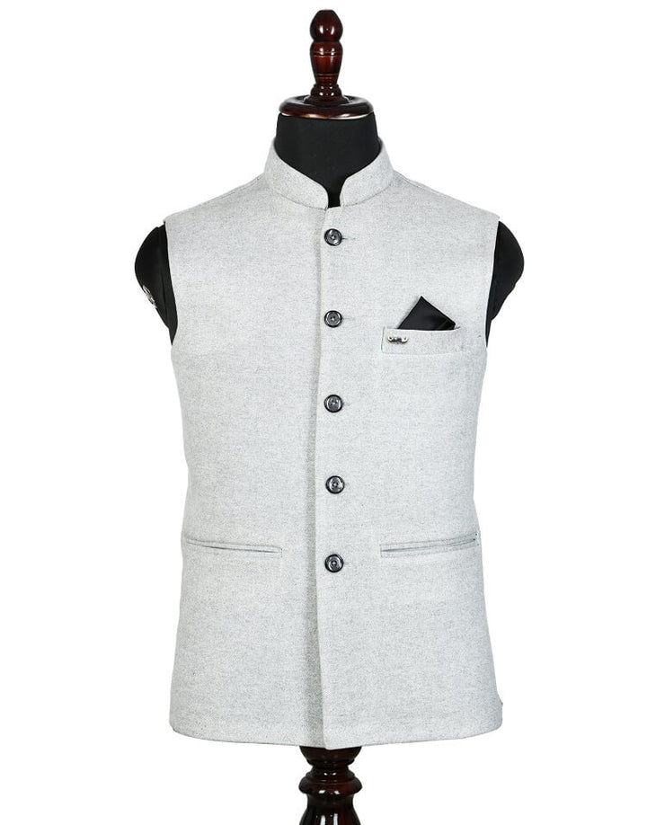 Grey Solid Nehru Mens Jacket | Amogue