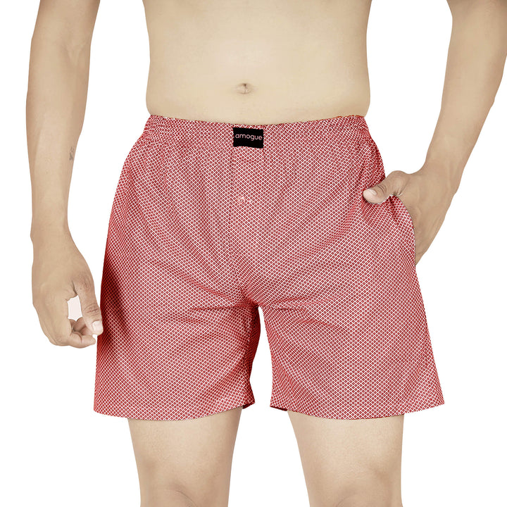 RedDotted printed boxers for men