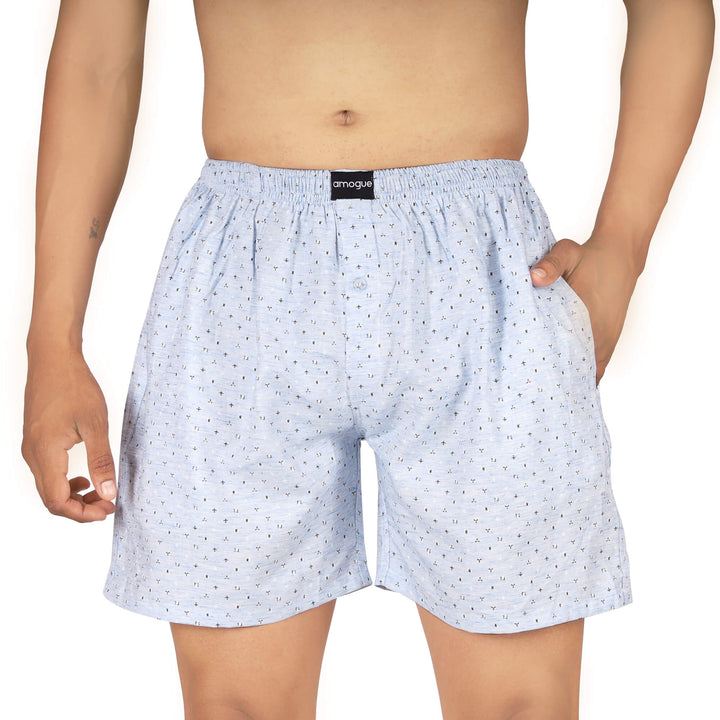 Sky Blue dotted Mens Boxer | Amogue