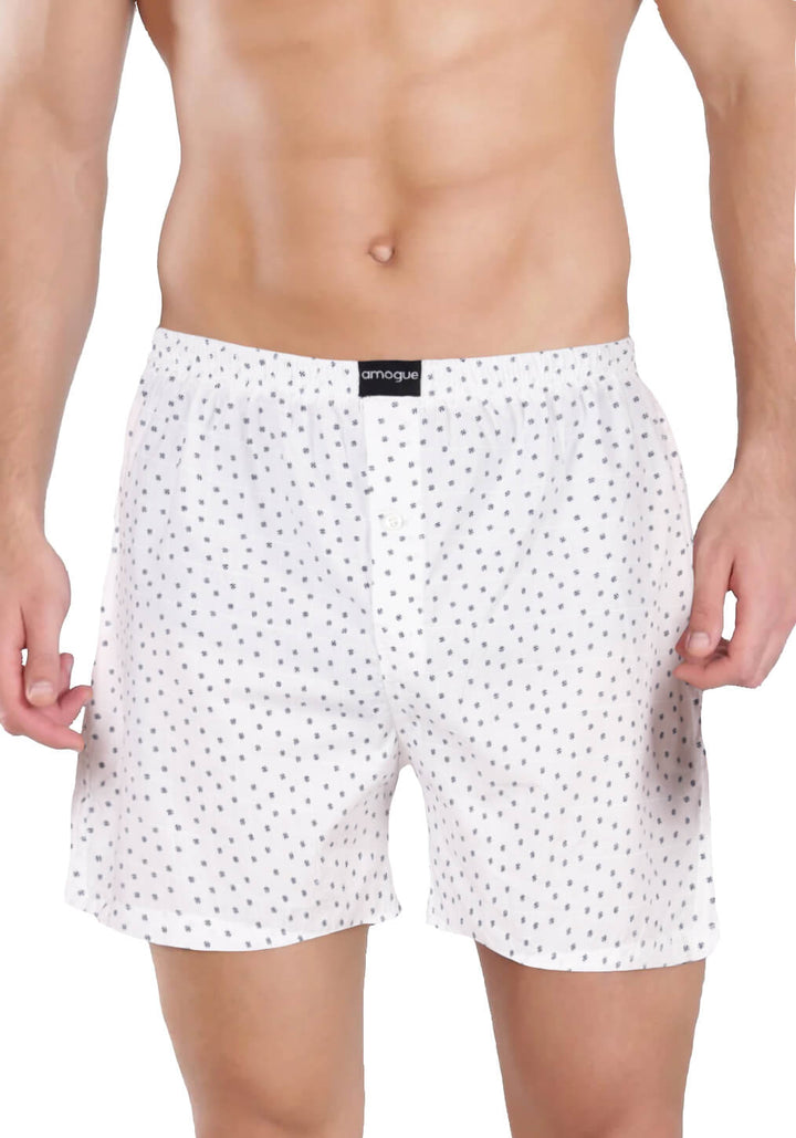 White dotted Printed Funky Boxer