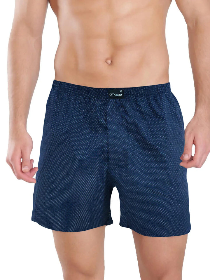 Navy Blue Funky Printed Boxer | Amogue