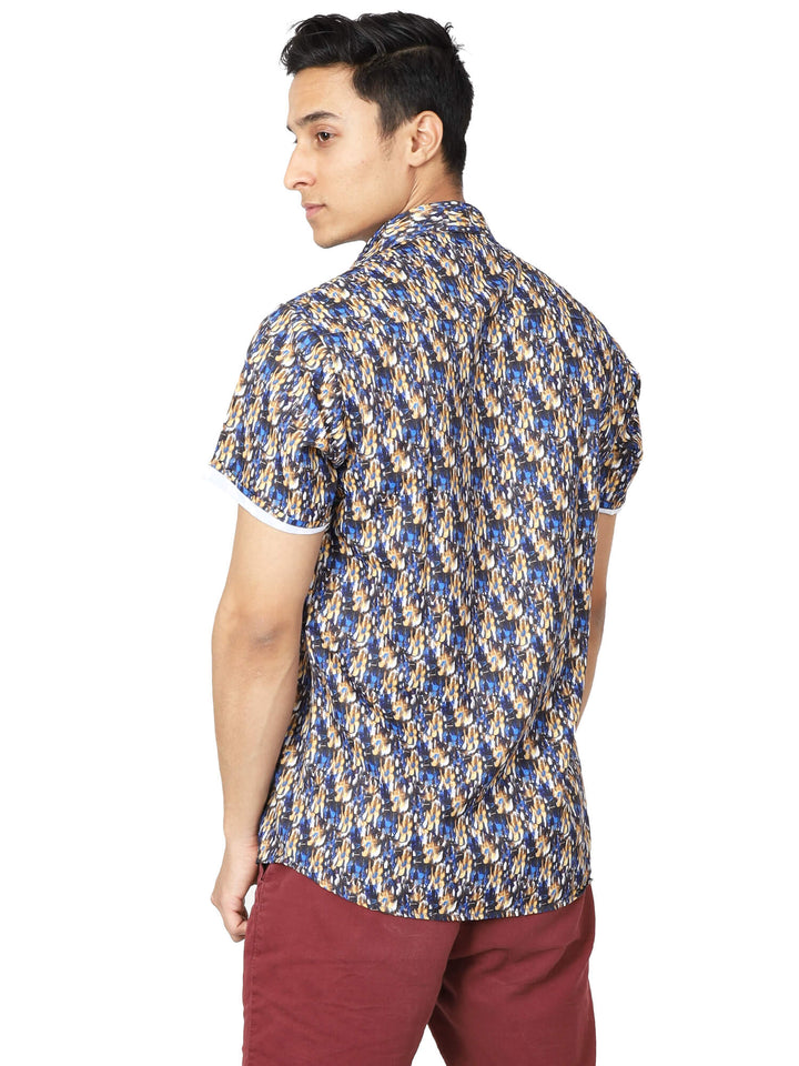 Back view of Digital Printed Multicolor Mens Casual Shirt | Amogue