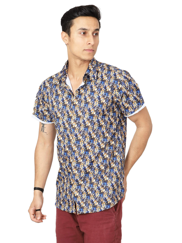 Side view of Digital Printed Multicolor Mens Casual Shirt | Amogue