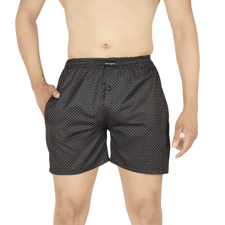 Black Dotted mens Boxer | Amogue