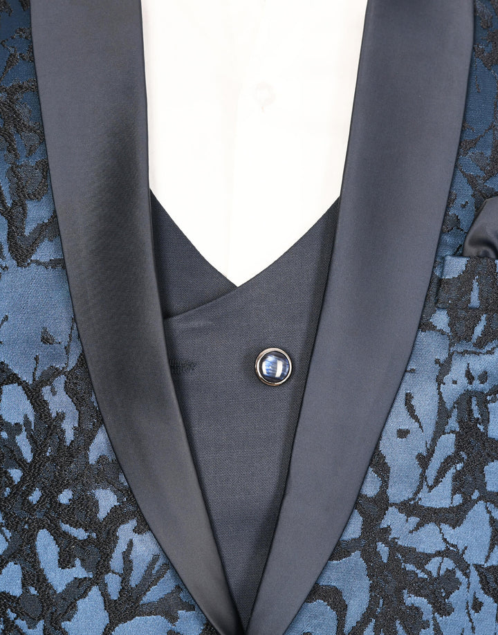Glossy Button on Solid Waistcoat