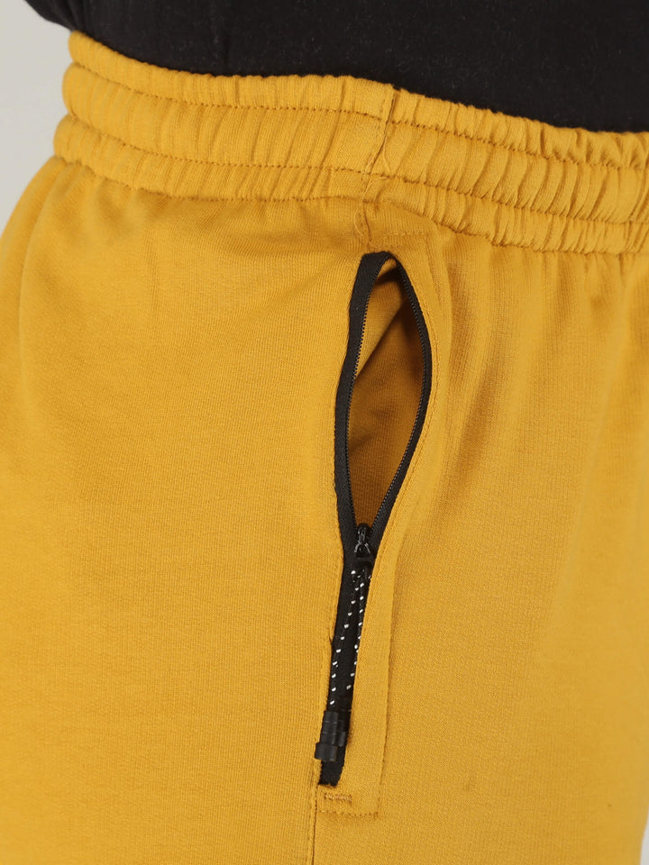 Yellow Solid Pure Cotton Hosiery Pajamas for Men