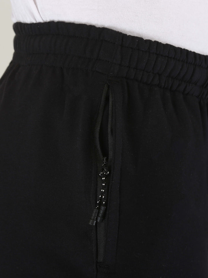 Black Solid Pure Cotton Hosiery Pajamas for Men