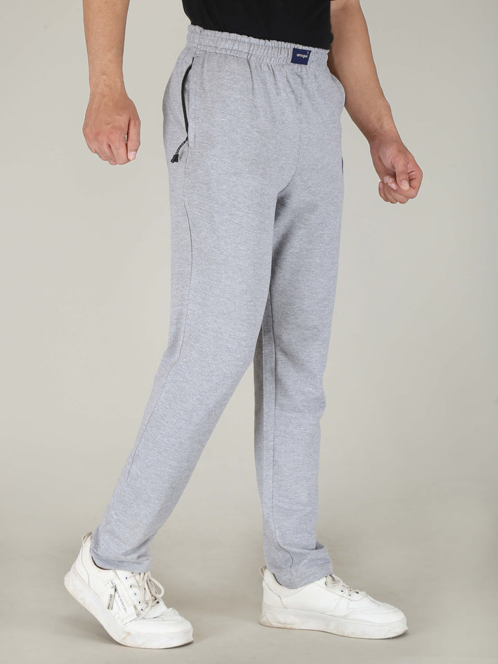 Grey Solid Pure Cotton Hosiery Pajamas for Men