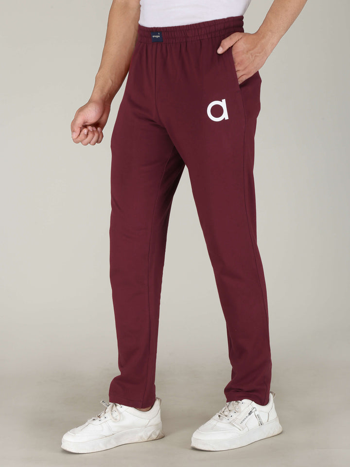 Maroon Pure Cotton Hosiery Pajamas for Men
