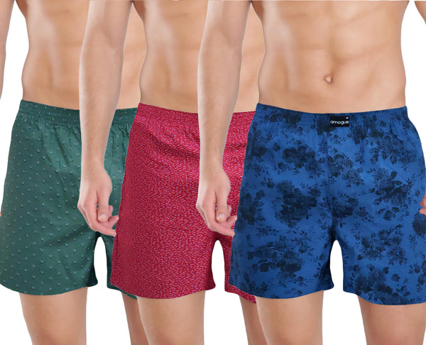 Colored printed boxers for men (Pack of 3)