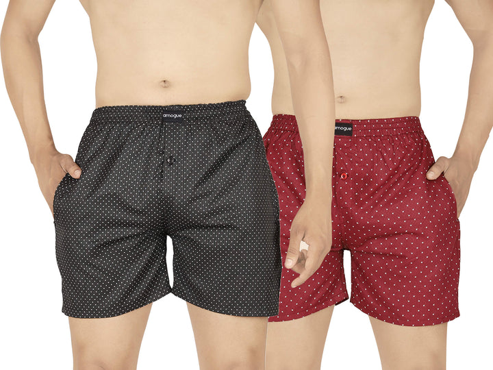 Black Dotted Red Dotted Boxers Combo
