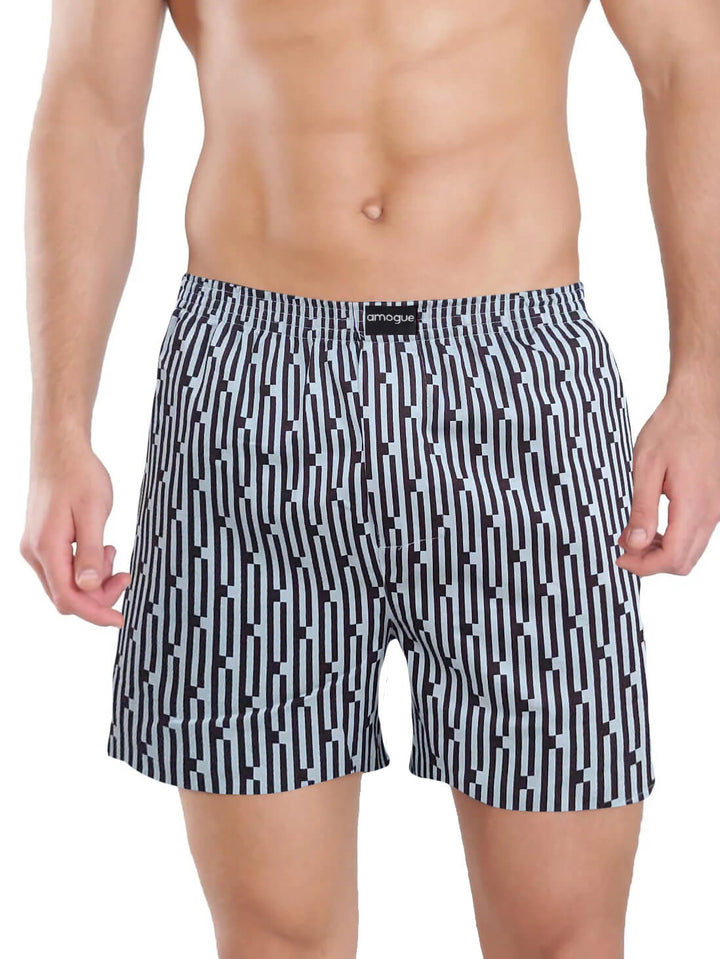 Brown Dotted Printed Funky Mens Boxer