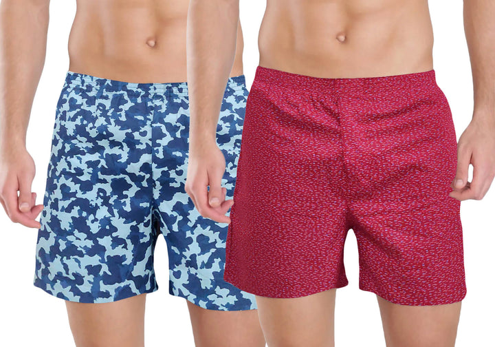 Camouflage Red Printed Boxers Combo | Amogue