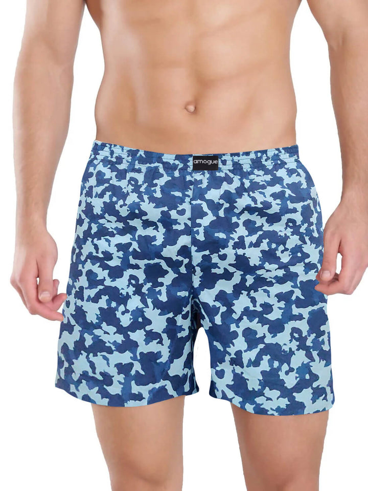 Camouflage Blue Printed Boxer