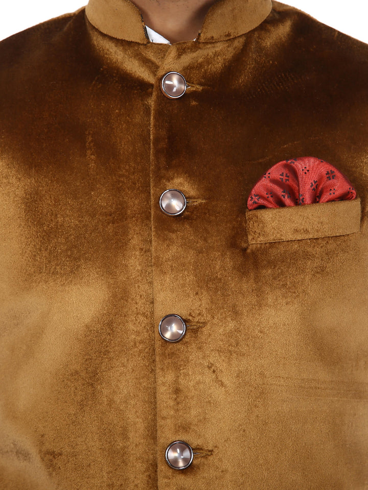 close up view of Brown Velvet Modi Jacket