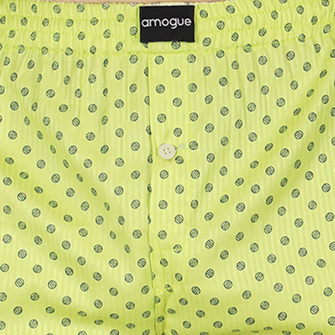Close up view of flurogreen Cotton Boxer | Amogue