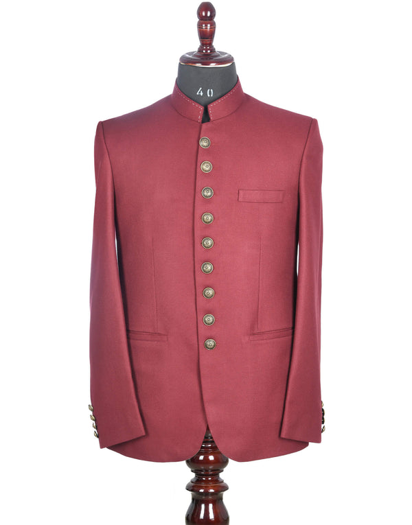 Maroon Vintage Bandhgala Suit