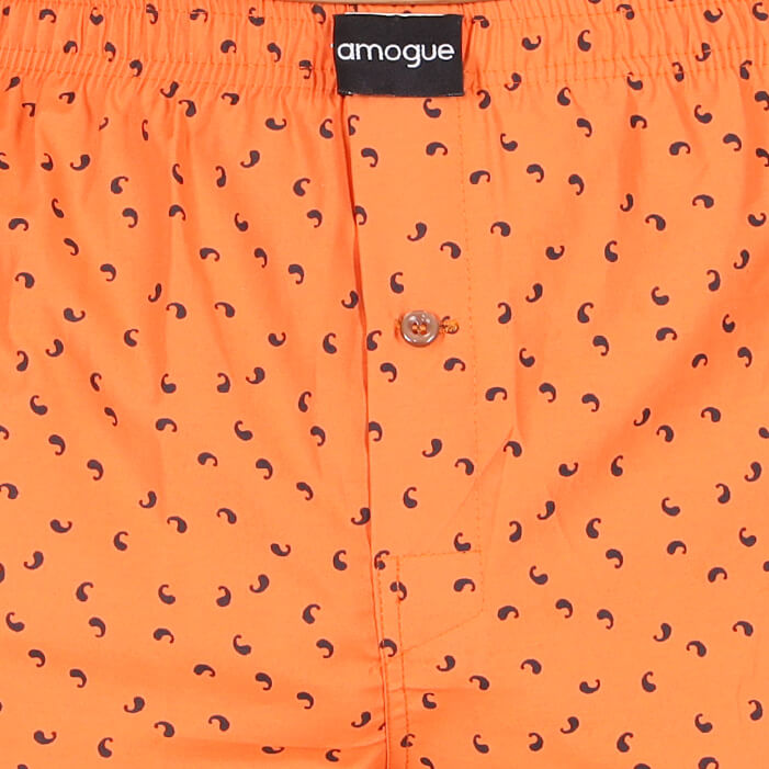 Close up view of Orange Cotton Boxer | Amogue
