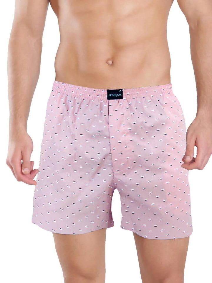 Light Pink Printed Cotton Boxers