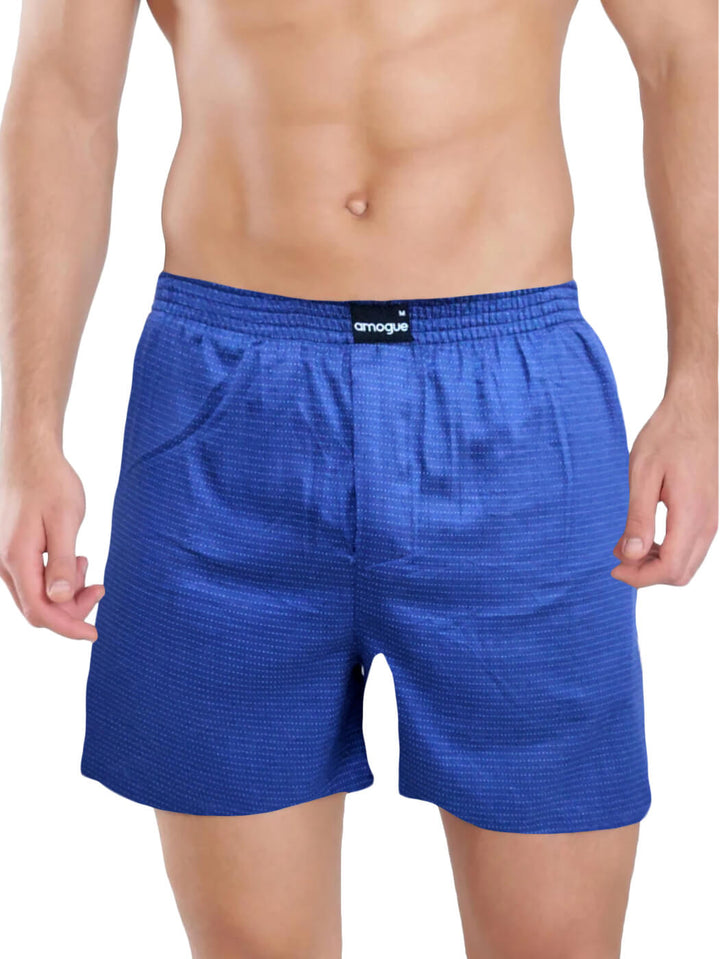Royal Blue Cool Printed Cotton Boxers