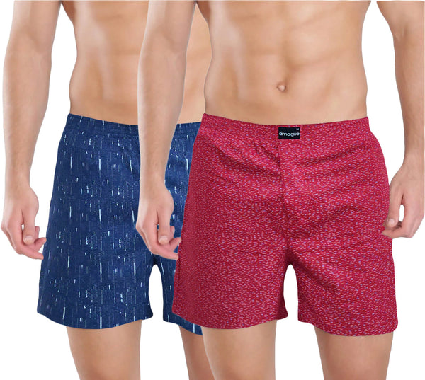 Blue Red Cool Printed Boxers Combo