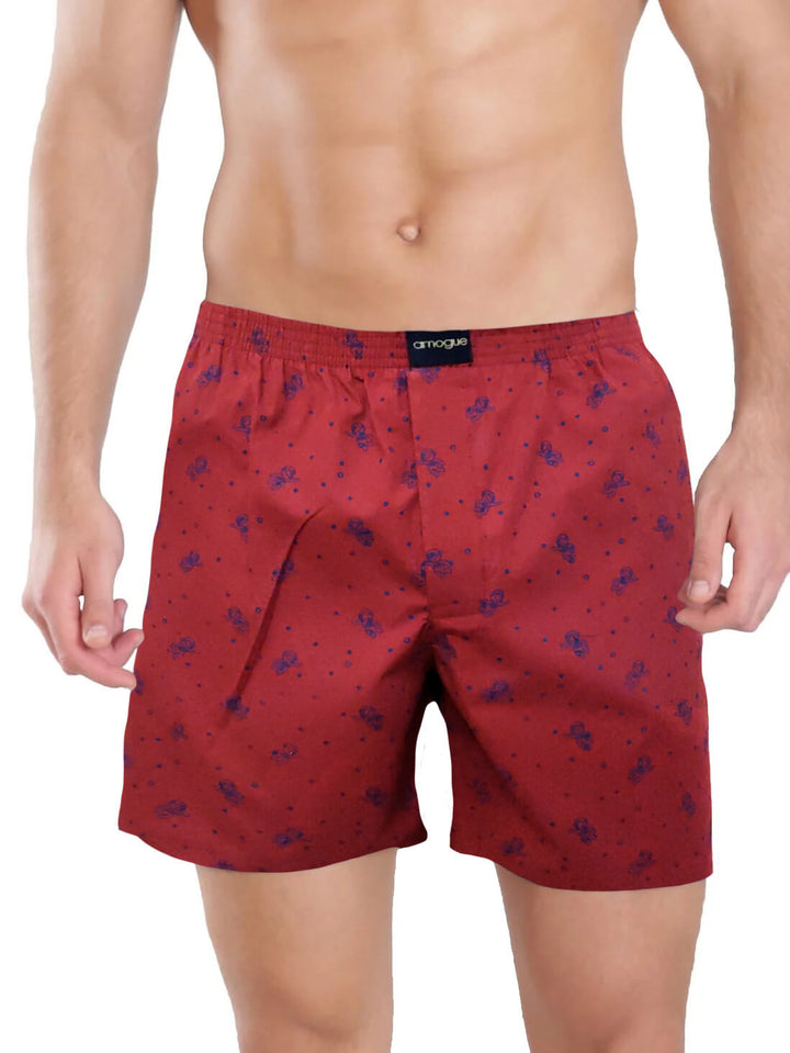 Red Robot Printed Cotton Boxer For Men | Amogue