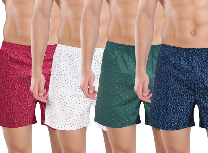 Red White Green Navy Printed Funky Boxers Combo | Amogue
