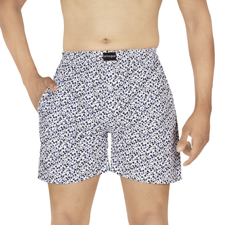 White Busy boxers for men