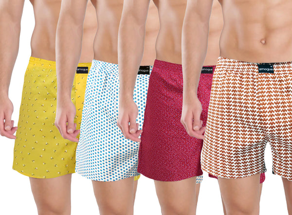 Yellow White Red ZIgZag Funky Printed Boxer Combo
