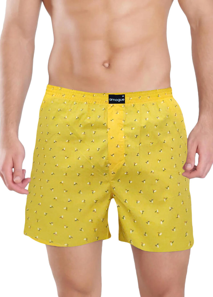 Yellow Printed boxers for men