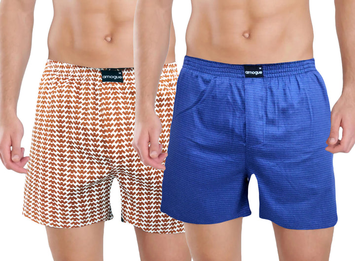 ZigZag Royal Blue Cool Printed Boxers Combo